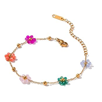 Amazon.co.jp: クリスタルフラワージュエリーカラフルな花柄の